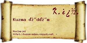 Kuzma Ádám névjegykártya