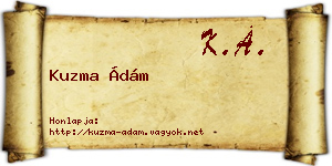 Kuzma Ádám névjegykártya